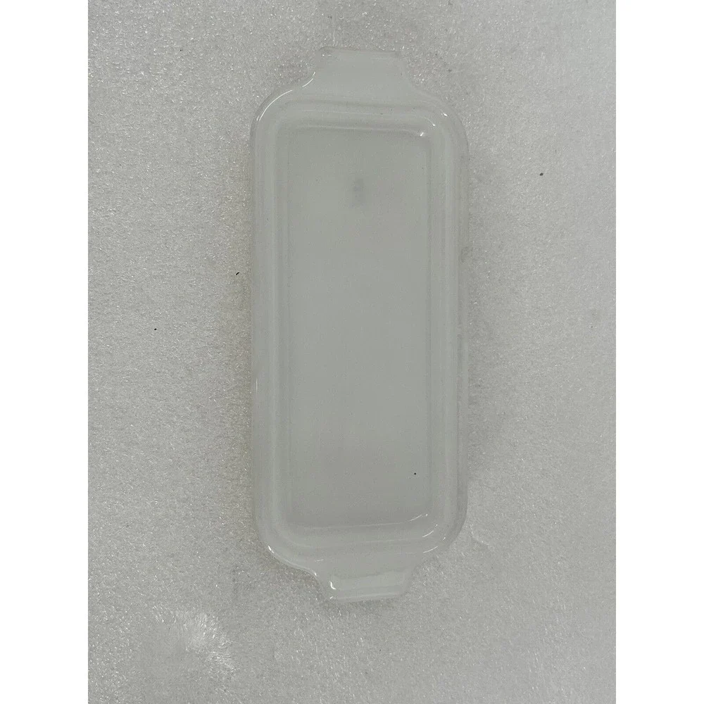 Vintage Fire King OVEN WARE Milk Glass Butter Dish w/Clear Cover